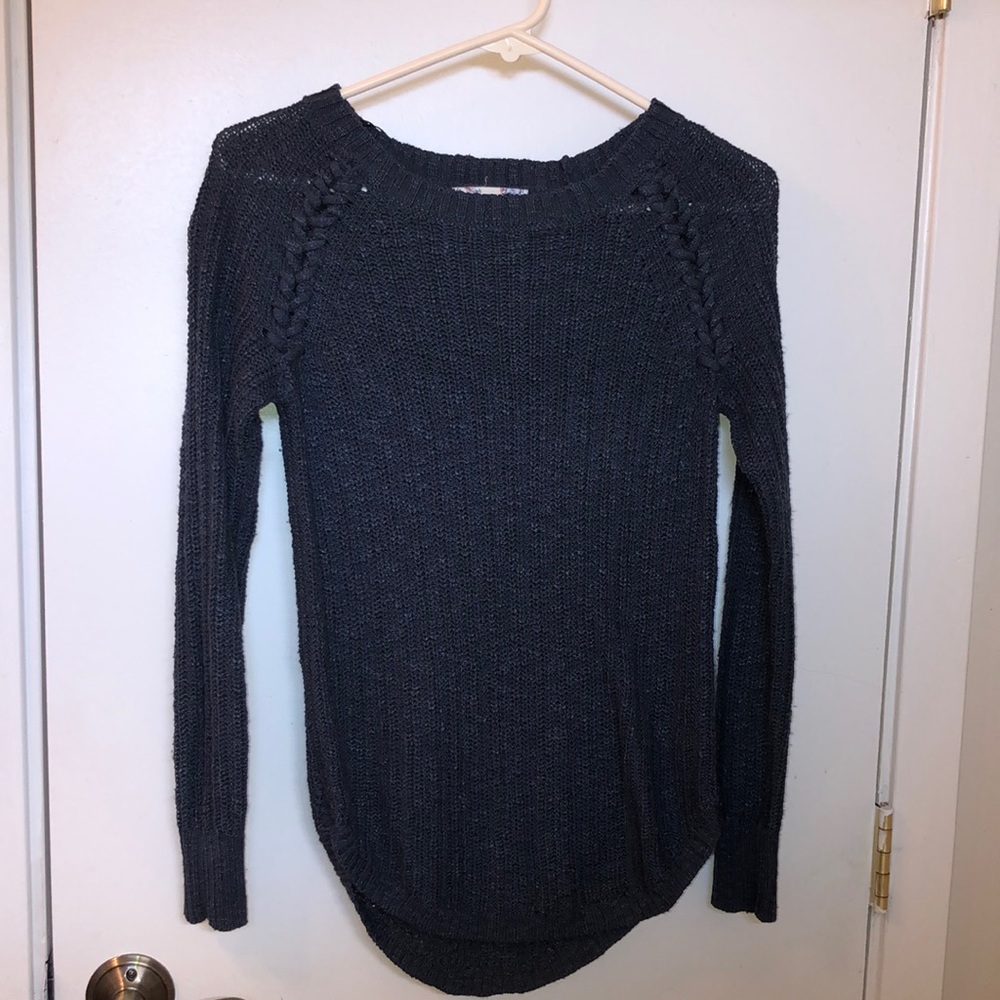 Navy blue knit sweater